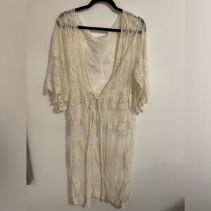 Cream Lace Coverup